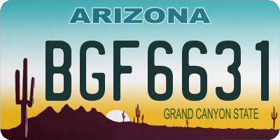 AZ license plate BGF6631