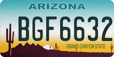 AZ license plate BGF6632