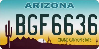 AZ license plate BGF6636