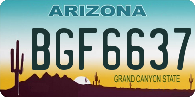 AZ license plate BGF6637