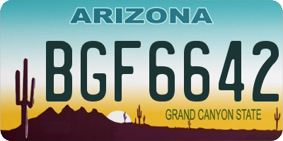 AZ license plate BGF6642