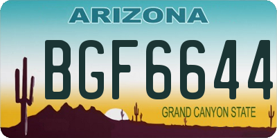 AZ license plate BGF6644