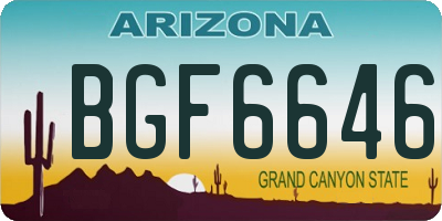 AZ license plate BGF6646