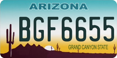 AZ license plate BGF6655