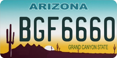 AZ license plate BGF6660