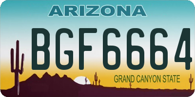 AZ license plate BGF6664