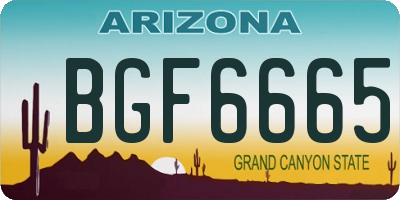 AZ license plate BGF6665