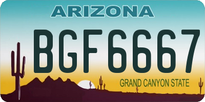 AZ license plate BGF6667
