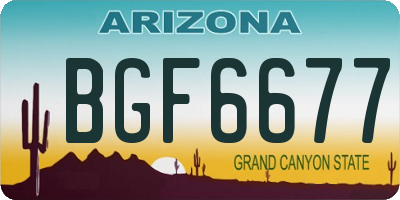 AZ license plate BGF6677