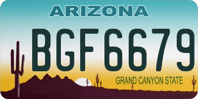AZ license plate BGF6679