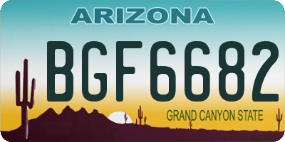 AZ license plate BGF6682