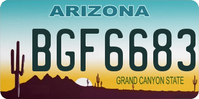 AZ license plate BGF6683