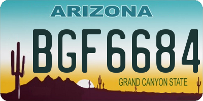 AZ license plate BGF6684