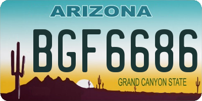 AZ license plate BGF6686