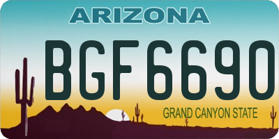 AZ license plate BGF6690