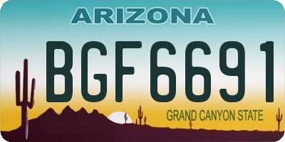 AZ license plate BGF6691