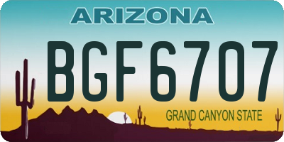 AZ license plate BGF6707