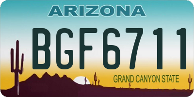 AZ license plate BGF6711