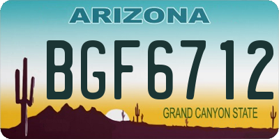AZ license plate BGF6712