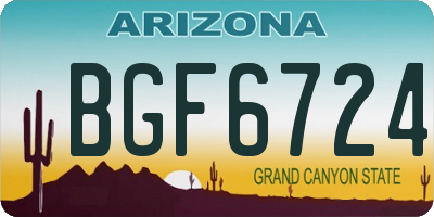 AZ license plate BGF6724