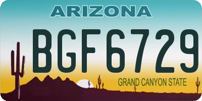 AZ license plate BGF6729