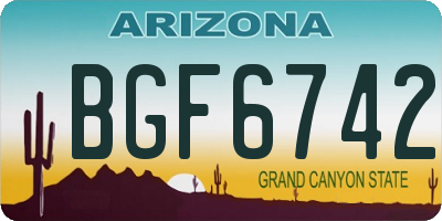 AZ license plate BGF6742