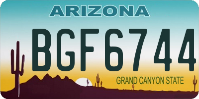 AZ license plate BGF6744