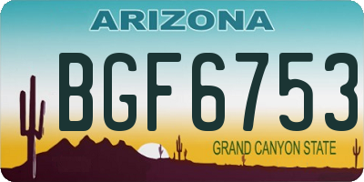 AZ license plate BGF6753