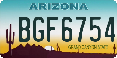 AZ license plate BGF6754
