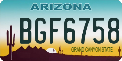 AZ license plate BGF6758