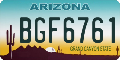 AZ license plate BGF6761