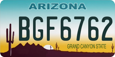 AZ license plate BGF6762