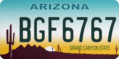 AZ license plate BGF6767