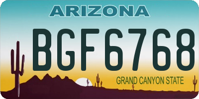 AZ license plate BGF6768