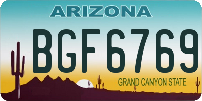 AZ license plate BGF6769