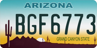 AZ license plate BGF6773