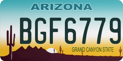 AZ license plate BGF6779