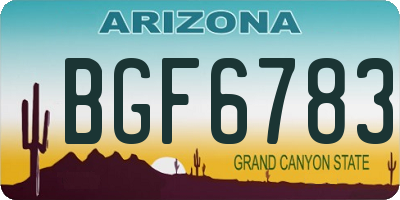 AZ license plate BGF6783