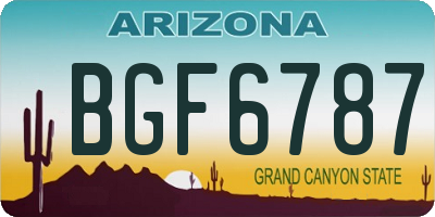 AZ license plate BGF6787