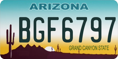 AZ license plate BGF6797