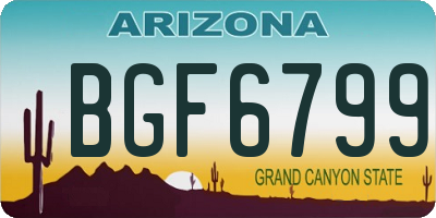 AZ license plate BGF6799