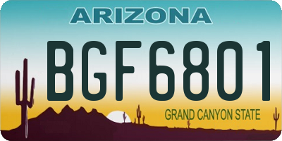 AZ license plate BGF6801