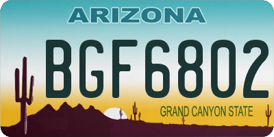 AZ license plate BGF6802