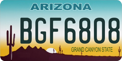 AZ license plate BGF6808
