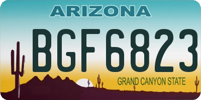AZ license plate BGF6823