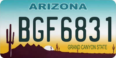 AZ license plate BGF6831