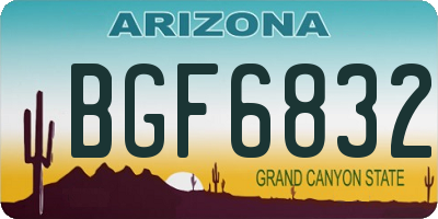 AZ license plate BGF6832