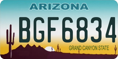 AZ license plate BGF6834