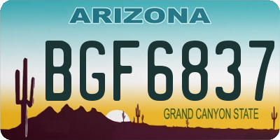 AZ license plate BGF6837