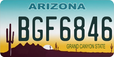 AZ license plate BGF6846